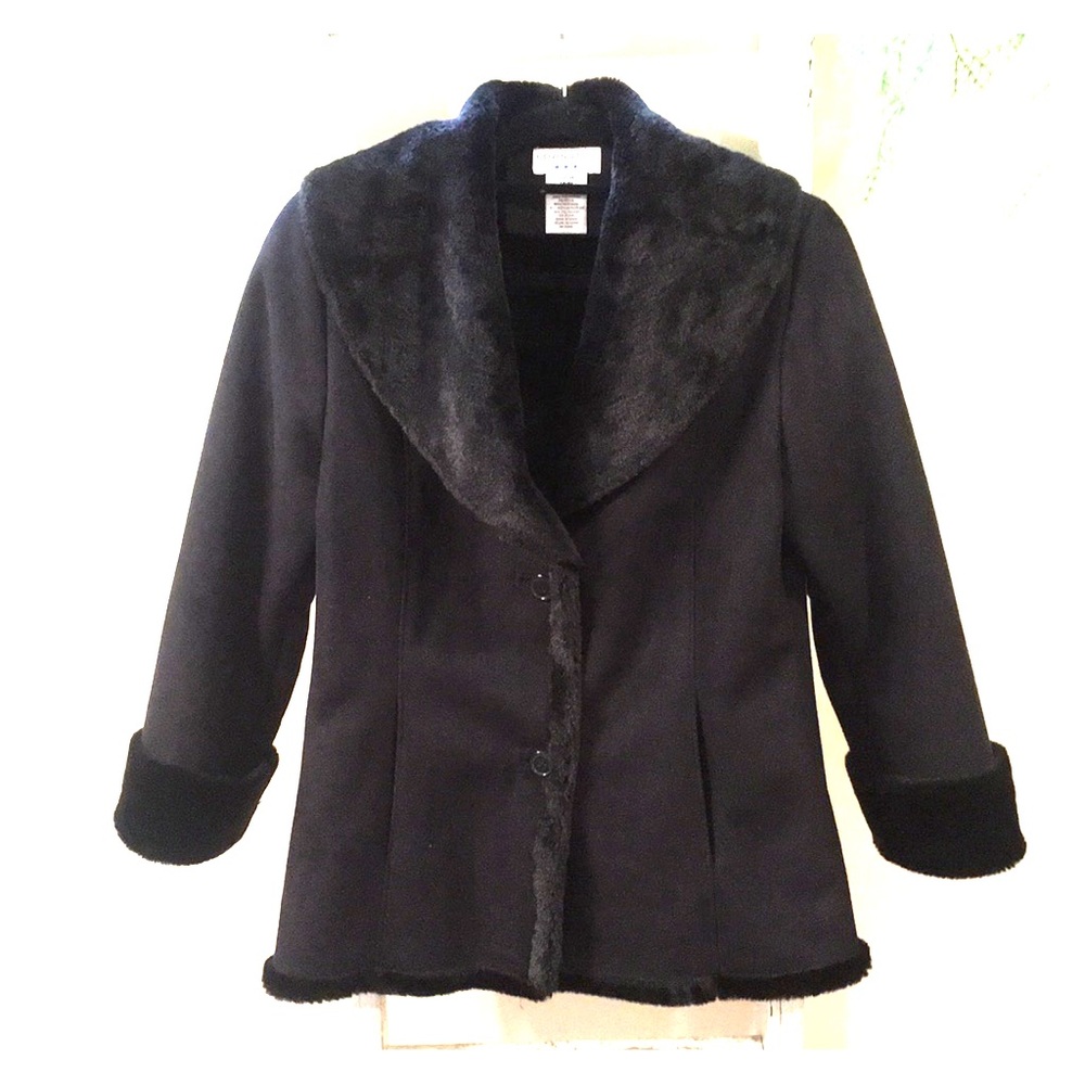 Vintage black suede coat